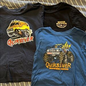 Quiksilver little boys Monster Truck T-Shirts in Black and Blue